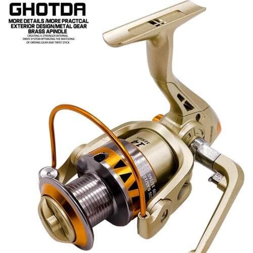 Ghotda High Speed Ratio 5.2:1 Metal Spool Rock Raft Lure Sea Fishing Rod Reel 2000-7000Series
