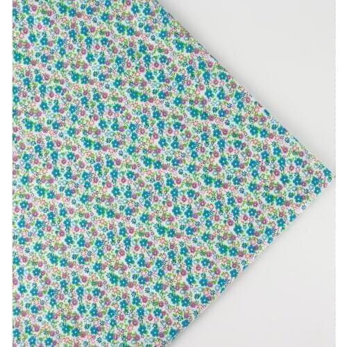 158cm x half meter blue flower print cotton fabric DIY fabrics for patchwork and crafts