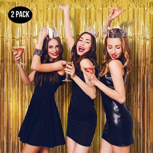 Backdrop Curtain Metallic Tinsel Foil Fringe Curtains For Party Photo Backdrop Birthday Party Decoration Adult Wedding Supplies