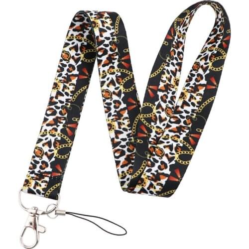 30pcs HanLeopard Hip Hop Rock Lanyard for Keys Phone Cool Neck Strap Lanyard for Camera Whistle ID Badge webbings ribbons Gifts