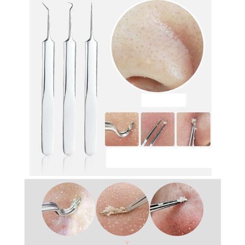 8Pcs Professional Blackhead Acne Comedone Pimple Blemish Extractor Beauty Tool With Bag Stainless Steel Blackhead Remover Kit