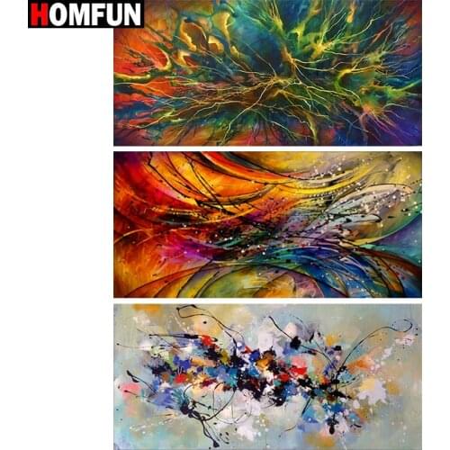 HOMFUN 5D Diamond Painting "abstract colorful striped" DIY Full Rhinestones Drill Cross-stitch Square Round Diamond Embroidery