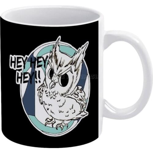 Bokuto Owl White Mug White Ceramic Tea Cup Birthday Gift Milk Cups and Mugs Bokuto Fukurodani Haikyu Haikyuu Haikuu Owl Owl Anim