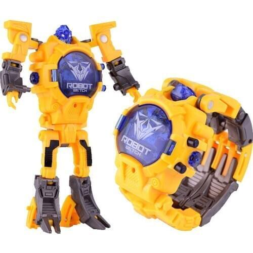 Top brand HBiBi Children Watch Deformation robot Electronic Watch Child Educational Toys Kids Watches for Boy Girl Clock Gift