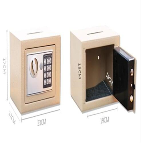 Digital Safe Box Small Household Mini Steel Safes Money Bank Safety Security Box Keep Cash Jewelry Or Document Securely With Key