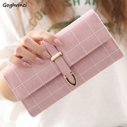 Long Wallets Women Hasp Plaid Fashion Card Holder Simple Students Money Bag Korean Style Purses Carteras Clutch Ulzzang Stylish