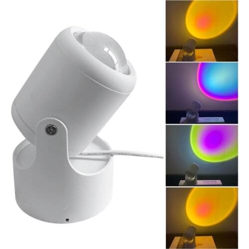 Halo Rainbow Sunset Projector Atmosphere Led Light Wall Decoration Usb Colorful Lamp Bedroom Coffe Shop Background Wall Decorat
