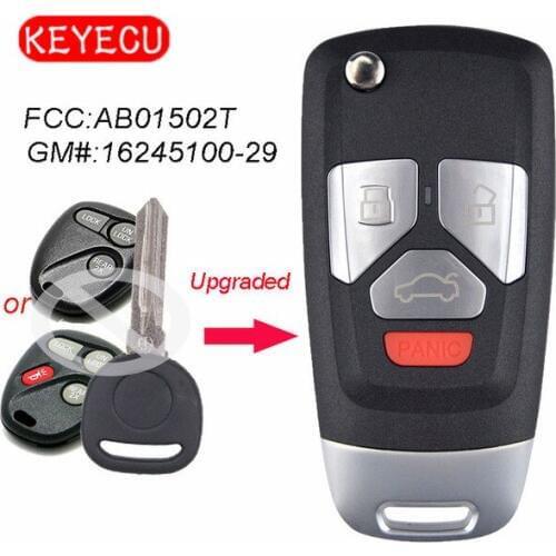 Keyecu Upgraded Flip Remote Car Key Fob for Buick Chevrolet GMC 315MHz ID46 Chip FCC ID: AB01502T / P/N: 16245100-29