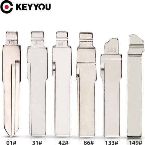 KEYYOU #01 #42 #31 #86 #133 #149 Key Blade For Audi VW Polo Passat B5 Tiguan Golf Santana Bora Seat Skoda HU66 Uncut Key Blade