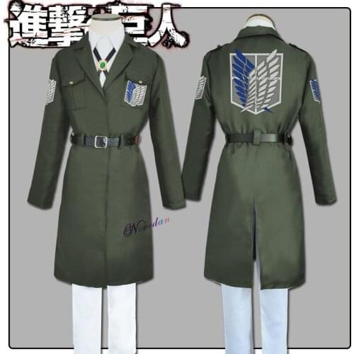 Attack on Titan Eren Levi Cosplay Costume Women Men Shingeki No Kyojin Scouting Legion Soldier Jacket Coat Windbreaker Uniform