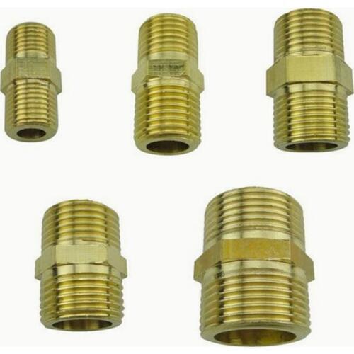 Brass Pipe Fitting Hex Nipple M/M 1/8" 1/4'' 3/8'' 1/2'' Male Thread Coupler Connectors