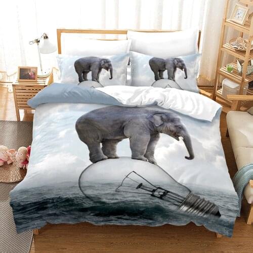 Animal Elephant Fashion Bedding Set Comforter Bed Linen Twin Full Queen King Single Size 3d Duvet Cover Sets Dropshipping