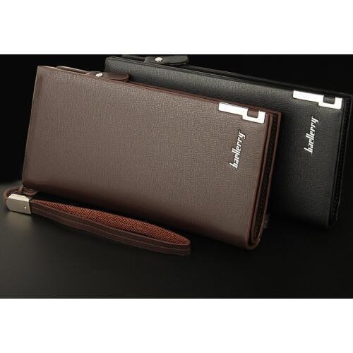 New Design Business Mens Wallets Solid PU Leather Long Wallet Portable Casual Card Holder Clutch Purses Wallet Free Shipping
