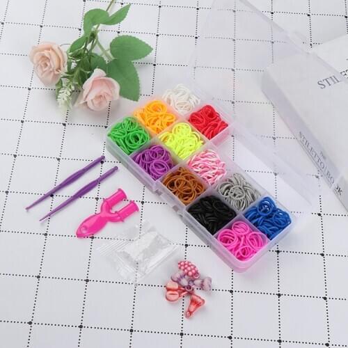 120/600Pcs/Box Rubber Loom Bands Girl Gift Elastic Band for DIY Weaving Lacing Bracelet Set Wholesale