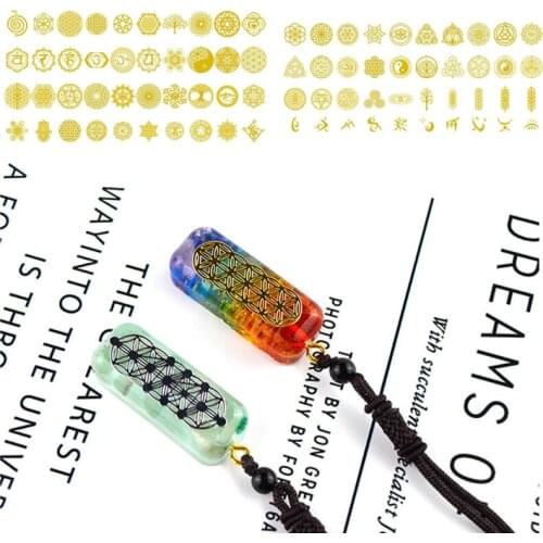 2021 New 80Pcs Copper Orgonite Sticker Tree Life Energy Tower Pyramid Epoxy Resin Crafts 2020 trend