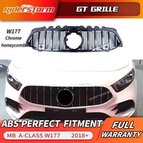New Style Front Bumper mesh GT Grille for mercedez New A class W177 V177 Sedan car accessories A200 A250 2018 2019