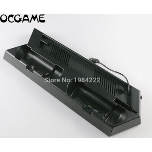 OCGAME Dual Charger Ports For PS4 Slim Vertical Stand Cooling Fan Charging Stand for Playstation 4 PS4 slim Controller