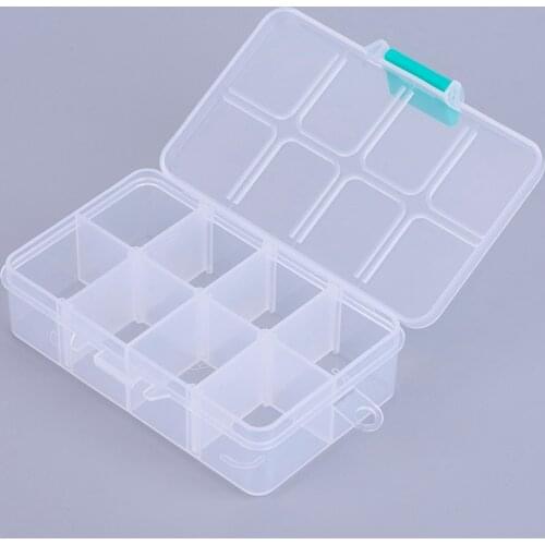 8/10/15/18/24 Compartment Plastic Bead Storage Containers Rectangle Adjustable Dividers Box Jewelry Organiser Boxes Case White