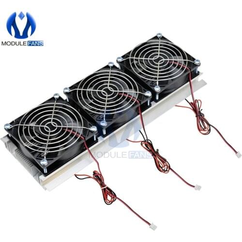 Triple Fan Semiconductor Refrigeration Cooler Cooling Thermoelectric Water Aluminum Radiator For Mini Fridge