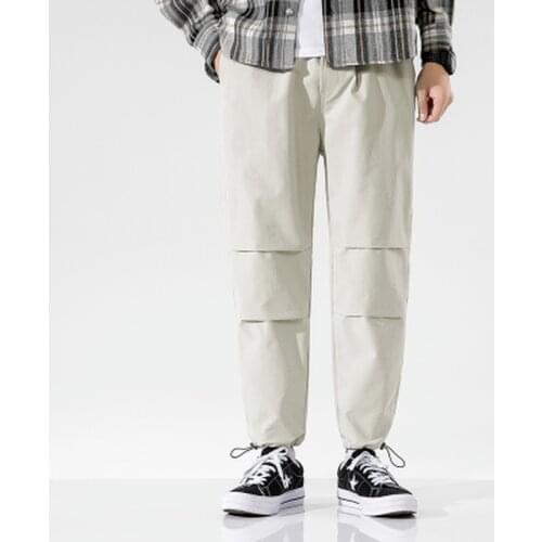 Casual pants mens 2021 early autumn overalls, loose feet pants, nine-point pants, simple breathable trousers, harem pants 805