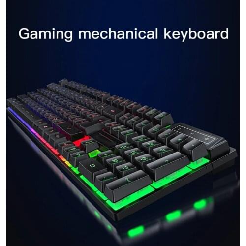 Professional Wired Backlit RGB lighting USB Computer Accessories Keyboard Mechanical Game Keyboard And Mouse Combo