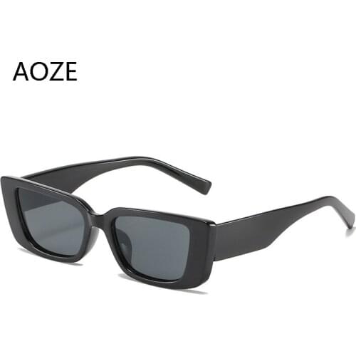 AOZE2021 Luxury Small Rectangle Sunglasses Women Vintage Brand Designer Square Sun Glasses Shades Female lunette de soleil femme