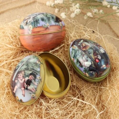 Candy Box Tin Box Rabbit Family Easter Bags Groomsmen Gifts Packing for Gift Child Birth Favors Kids Surprise Box