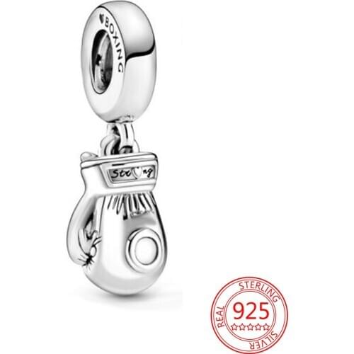 Trendy 925 Sterling Silver Boxing Gloves Fit Pandora Snake-shaped Buckle Bracelet Exquisite Ladies Gifts