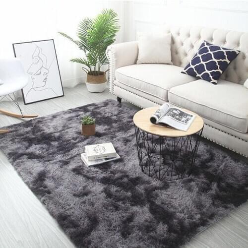 Living room decoration with fluffy round rug faux fur rug childrens room bedroom plush rug furry area rug modern mat