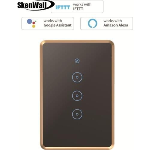 1 2 3 Gang Zigbee Smart Switch Tuya Glass Touch Panel Wall Switch Wireless Control Alexa Google Home Compatible 95-240V AC