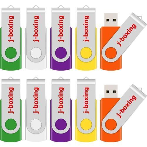 J-boxing 10PCS USB Flash Drives Metal Pendrive 512 MB 256MB 128MB 64MB Small Capacity Flash Disk Cle USB 2.0 Memory Stick for PC