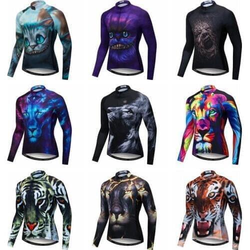 Bike jerseys 3D Printing long sleeve fall mens cycling jersey mountain Cycling bicycle shirt Ropa Ciclismo sportswear Wolf