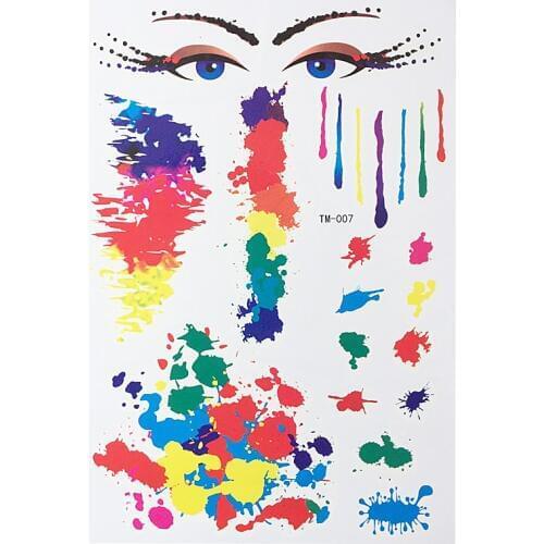 Face Body Paint Oil Painting Art Make Up Halloween Party Temporary Waterproof Tattoo Stickers