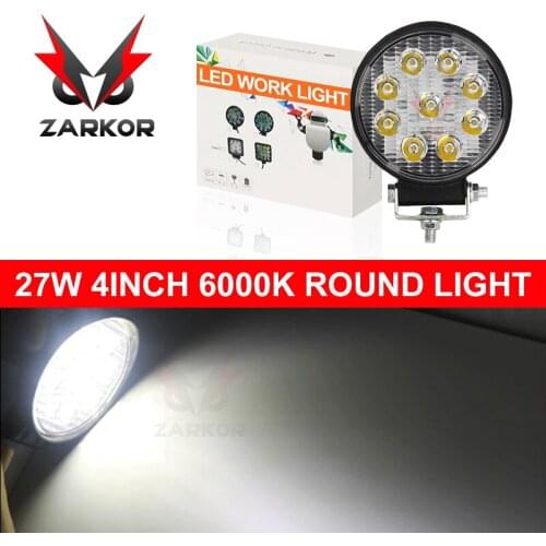 Zarkor 4Inch Offroad Car 4WD Truck Tractor Boat Trailer 4x4 SUV ATV 24V 12V Spot LED Light Bar LED Work Light 27W 1980LM
