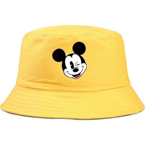 Disney Minnie Mickey Bucket Hat men Cotton Fishing Hunting Cap Outdoor Beach Fisherman Panama Womens Bucket Hat