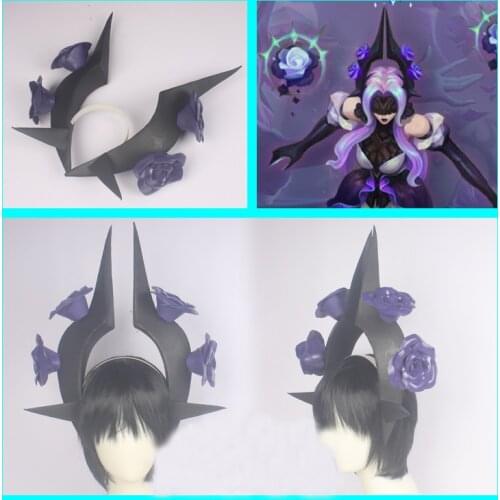 LOL Syndra Cosplay Rose Headwear Hair Band Hair Clip Hairpin Halloween Carnival Cosplay Costume Pros Accessory