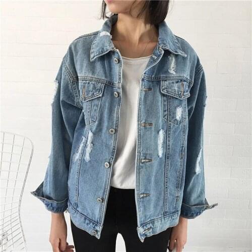 Women Basic Coat Denim Jacket Autumn Denim Jacket For Women Jeans Jacket Women Denim Coat Loose Fit Casual Style
