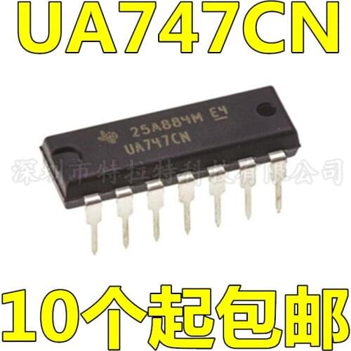 10pcs/lot UA747CN LM747CN Dual General Purpose Operational Amplifier Brand New & Original DIP-14