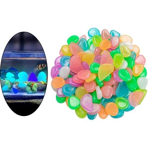 100pcs Glow in the Dark Garden Pebbles Glow Stones Rocks for Walkways Garden Path Patio Lawn Garden Yard Decor Luminous Stones