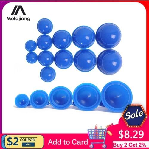 12pcs Silicone Vacuum Cupping Cans Suction Cups Massage Anti Cellulite Cupping SetFor Body Physical Therapy Health Care