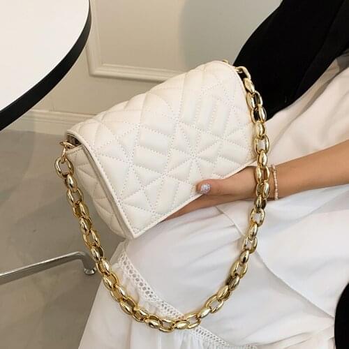 2021 Brand Womens Shoulder Bag Thick Chain Quilted One-shoulder Wallets and Handbags Ladies Clutches Ladies Handbags