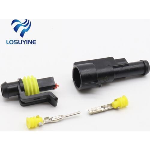 5kits Flame retardancy 1P auto connector waterproof automotive Wire Connector Plug 1 Pins Electrical Car Motorcycle HID