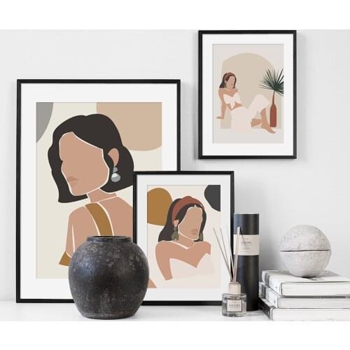 Abstract Fashion Girl Poster Wall Art Canvas Painting Artistic Style Nordic Posters Prints Wall Pictures For Living Room Decor