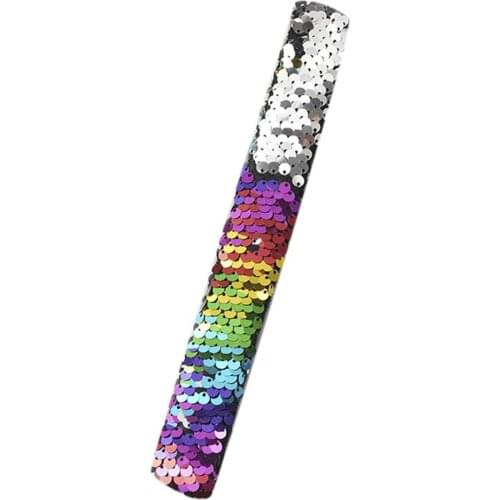 Shiny Children Sequins Slap Bracelet Wristband Headband Party Wrist Strap Gift Sequins Decor Shiny Gift Party Props