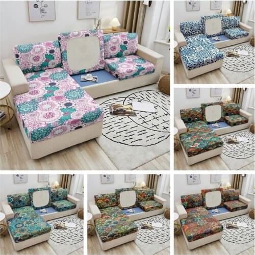 Mandala Geometric Sofa Seat Cover High Quality Elastic Sofa Seat Cushion Cover For Chaise Longue Polyester Slipcover 1-4 Seater