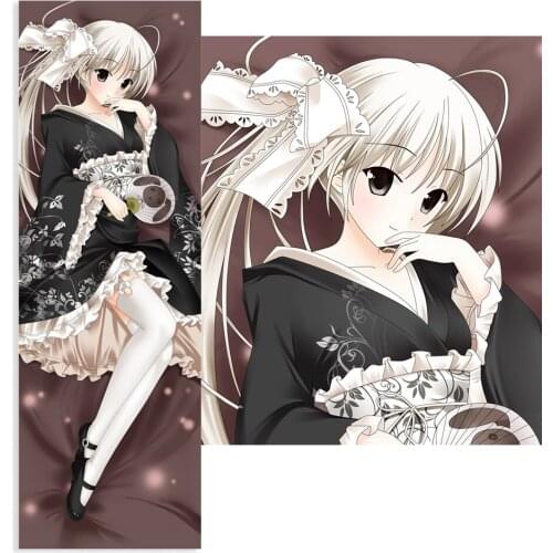 Anime In Solitude Long Pillow Case Cosplay Kasugano Sora Black Kimono Cushion Cover Hugging Body Peach Skin Pillowcase fashion