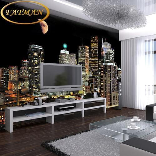 Dropshipping Fatman Photo Wallpaper 3d City Night Wall Papers Home Decor Livingroom Bedroom Mural Wallpaper Papel De Pared 3d