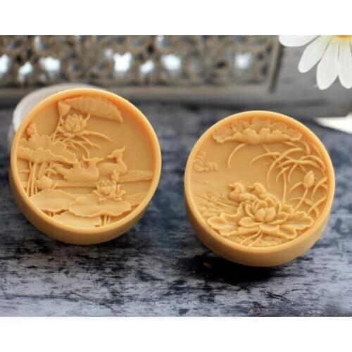 Free shipping handmade soap silica gel mould candle soap mould silicone mold for DIY Mandarin ducks play in water 2pcs/set