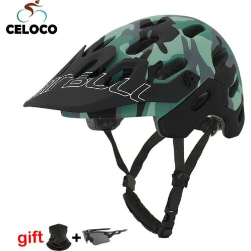 CAIRBULL MTB Bike Sports Cycling Helmet XC AM Jungle Bicycle Helmet Forest Camouflage Detachable Brim Casco Ciclismo