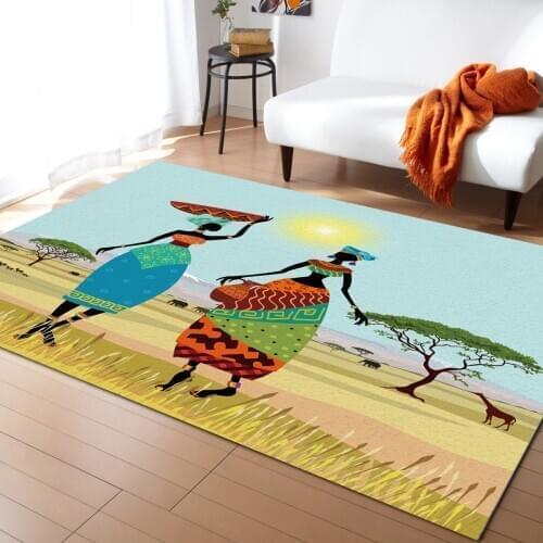 African Women Plain Giraffe Elephant Carpets for Bedroom Home Decor Carpets Kawaii Rugs and Carpets for Home Living Room